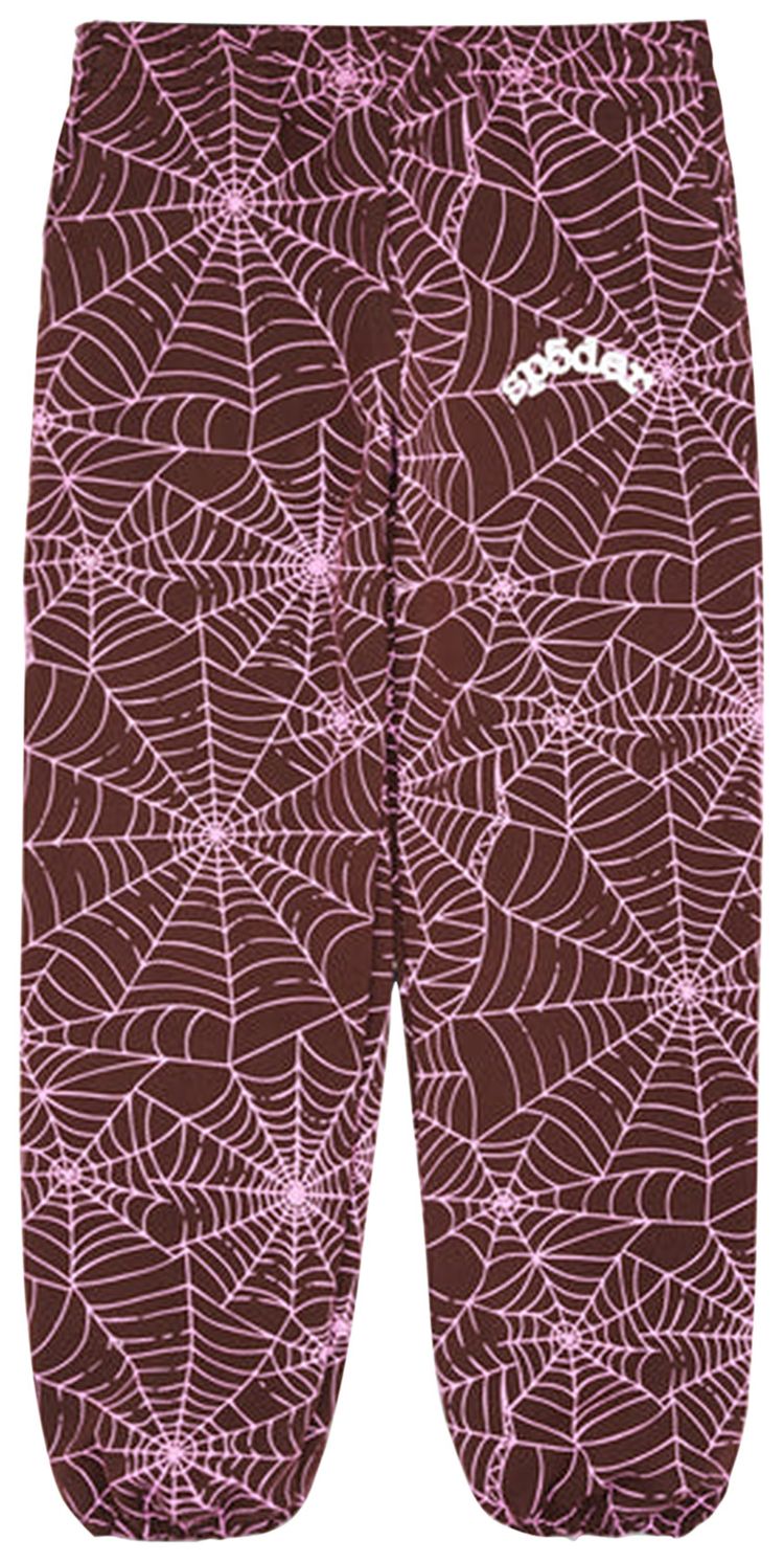 Sp5der All Over Print Sweatpants Brown
