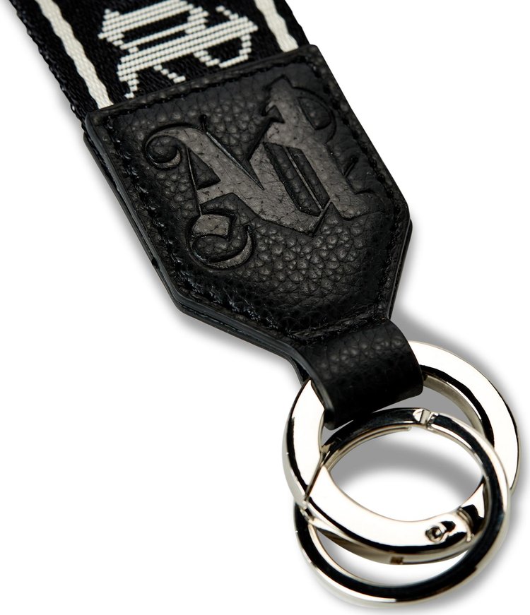 Palm Angels Logo Strap Key Ring BlackGrey