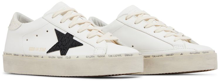Golden Goose Wmns Hi Star White Black Crocodile