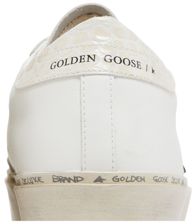 Golden Goose Wmns Hi Star White Black Crocodile
