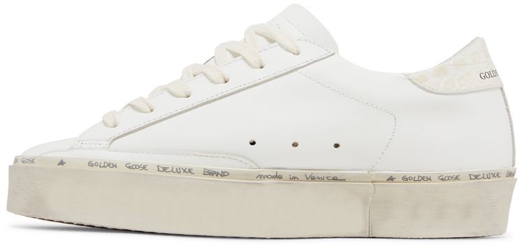 Golden Goose Wmns Hi Star White Black Crocodile