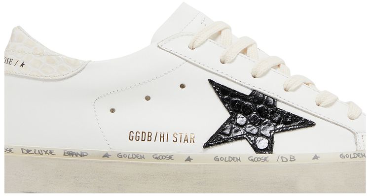 Golden Goose Wmns Hi Star White Black Crocodile