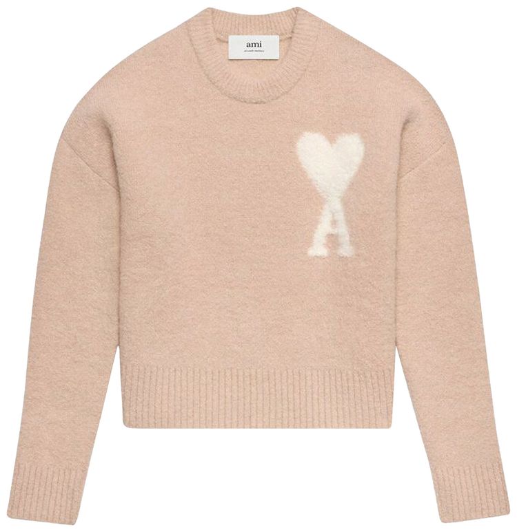 Ami Knit Sweater Powder PinkIvory