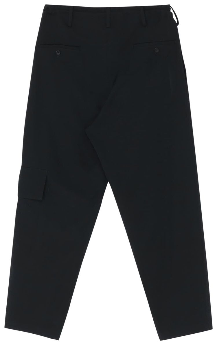 Yohji Yamamoto Pour Homme Gabardine Y Side Seam Tuck Pants Black