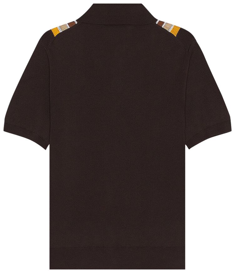 Amiri Stack Stripe Polo Brown