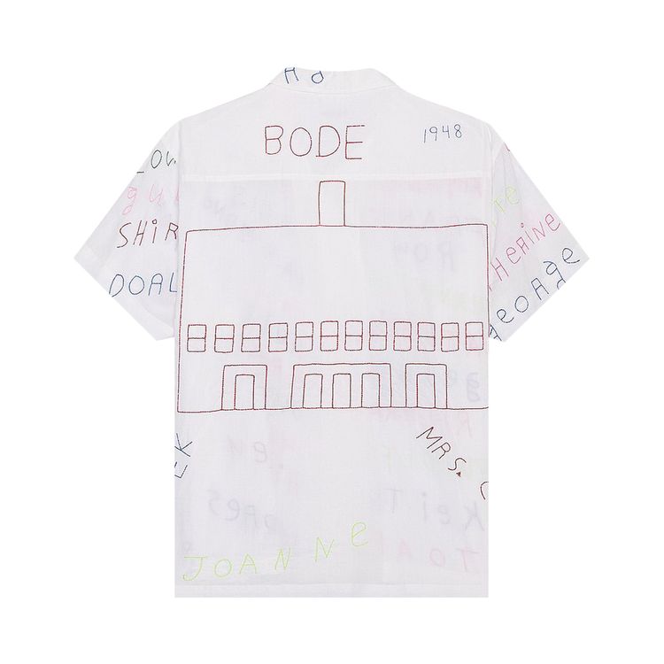 Bode Familial Hall Short Sleeve Shirt WhiteMulticolor