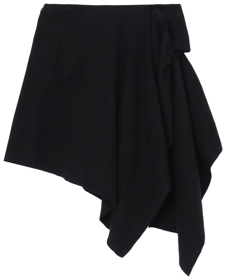Yohji Yamamoto R Draped Short Skirt Black