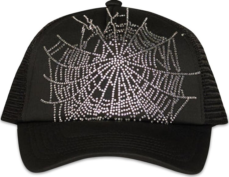 Sp5der Web Rhinestone Trucker Hat 'Black'