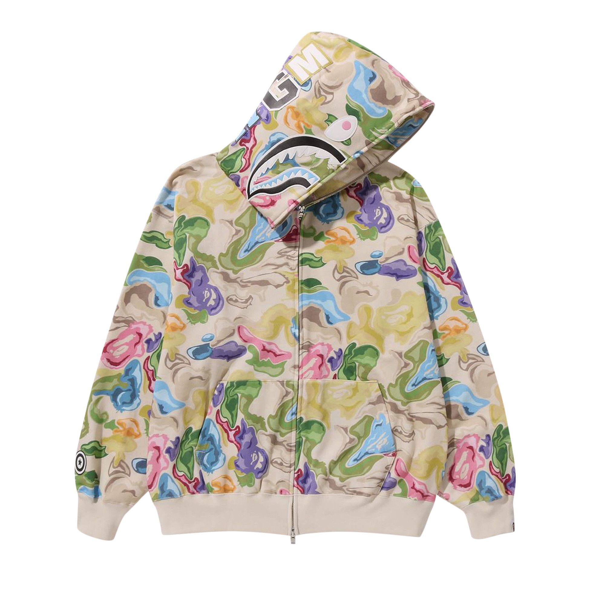 Buy BAPE Art Camo Shark Full Zip Hoodie 'Multicolor' - 1J80 215