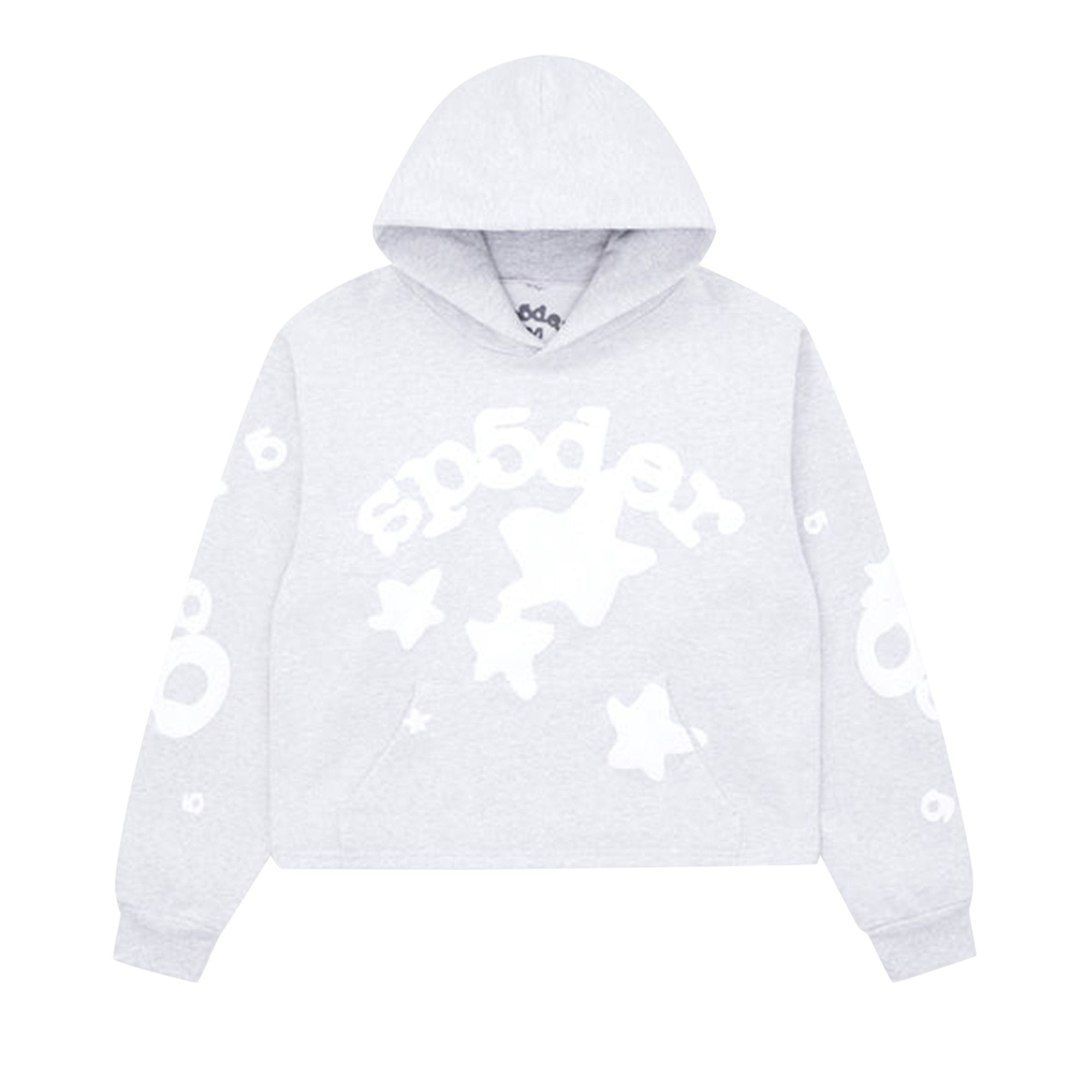 Buy Sp5der Cropped Beluga Hoodie 'Heather Grey' - SP5 WBEL
