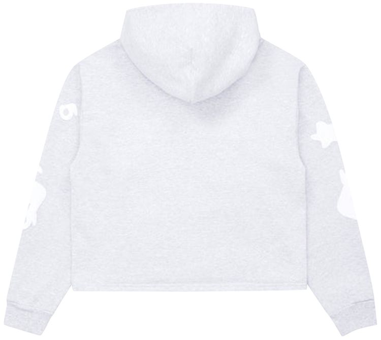 Sp5der Cropped Beluga Hoodie Heather Grey