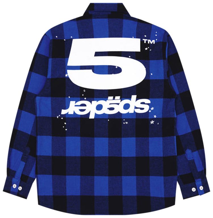 Sp5der 5 Flannel Shirt Blue Plaid