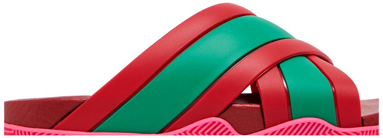 Gucci Wmns Web Stripe Slide Sandal Coral