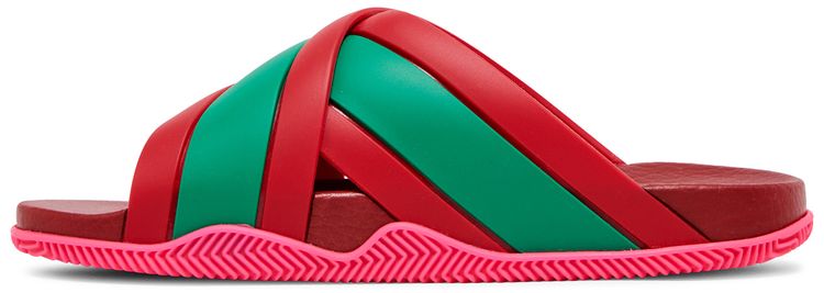 Gucci Wmns Web Stripe Slide Sandal Coral