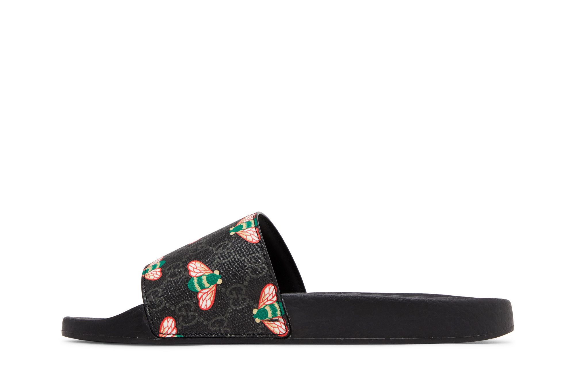 Size 12.5 Gucci GG Supreme Slide Bee Print
