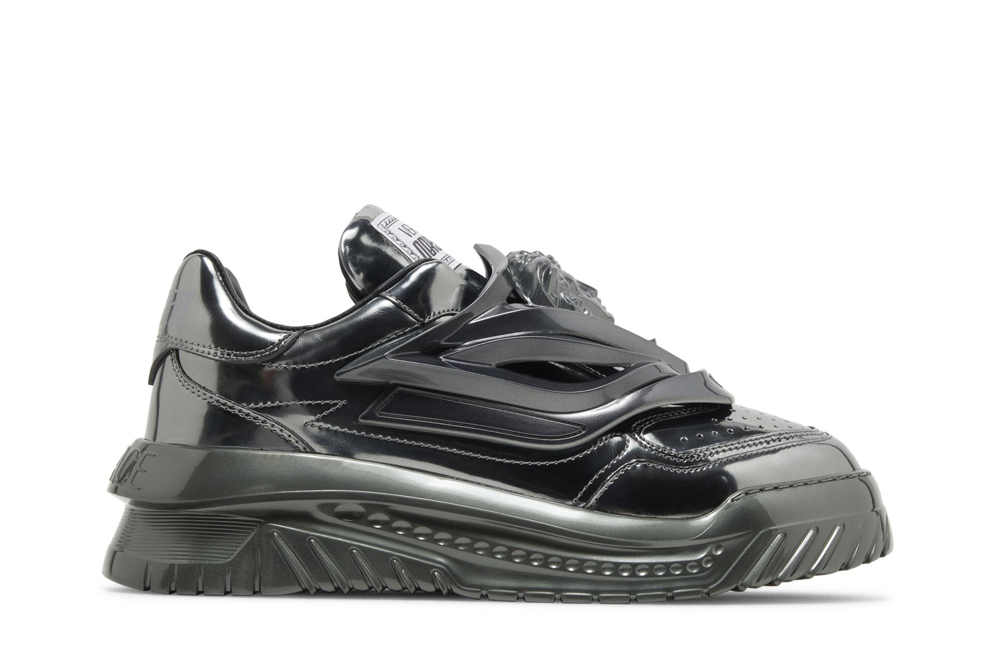スニーカー Odissea Sneakers - Versace - Leather - Grey/Black Buy Versace Odissea Caged Rubber Medusa Sneaker 'Metallic