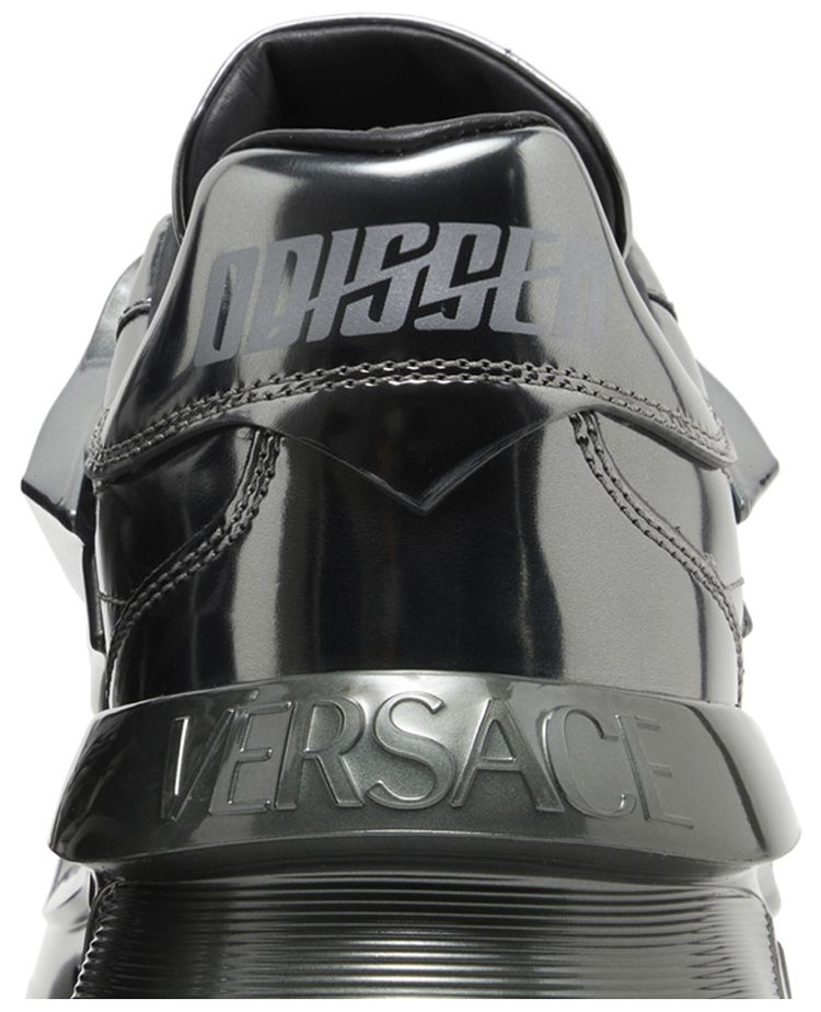 Versace Odissea Caged Rubber Medusa Sneaker Metallic Grey