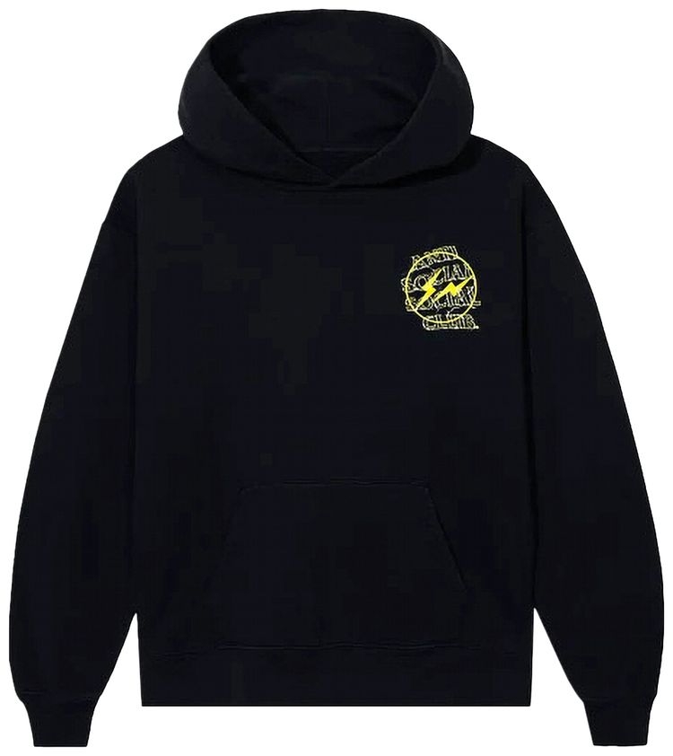 Anti Social Social Club x Fragment Bolt Hoodie BlackYellow