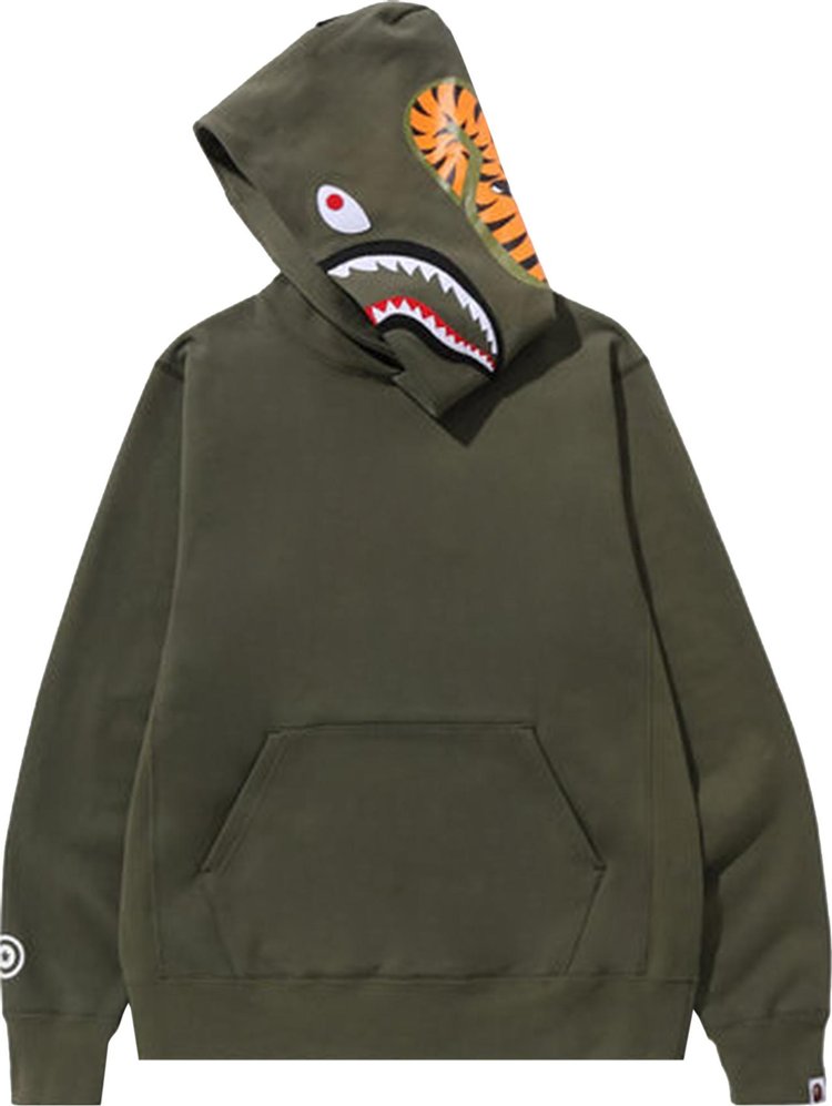 BAPE Shark Pullover Hoodie Olive Drab