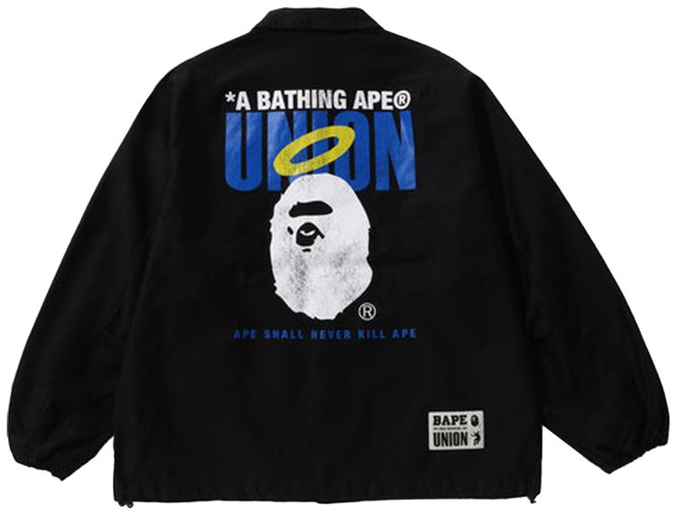 BAPE x Union Pigment Dyed Coach Jacket Black