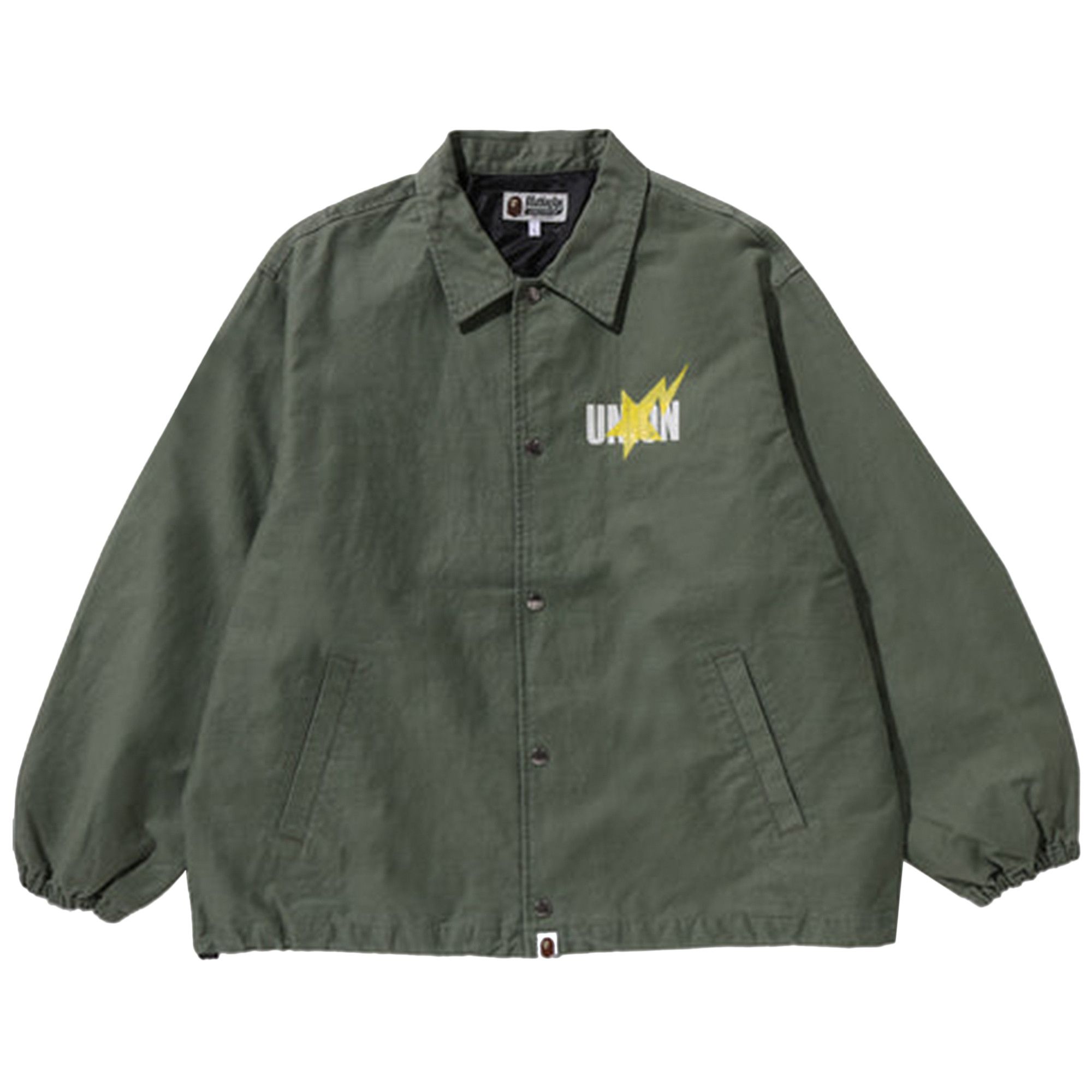 Size xxl BAPE x Union Pigment Dyed Coach Jacket Olive Drab
