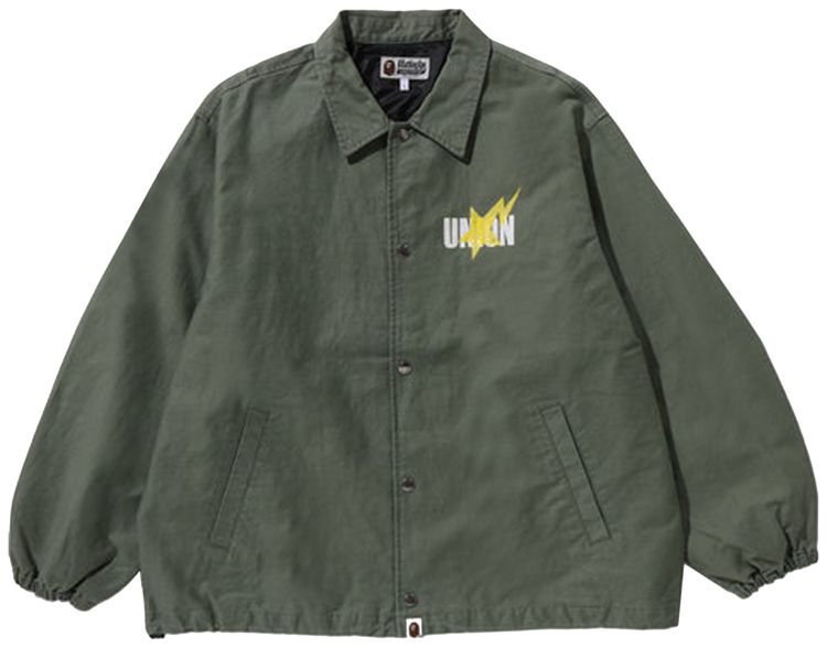 BAPE x Union Pigment Dyed Coach Jacket Olive Drab