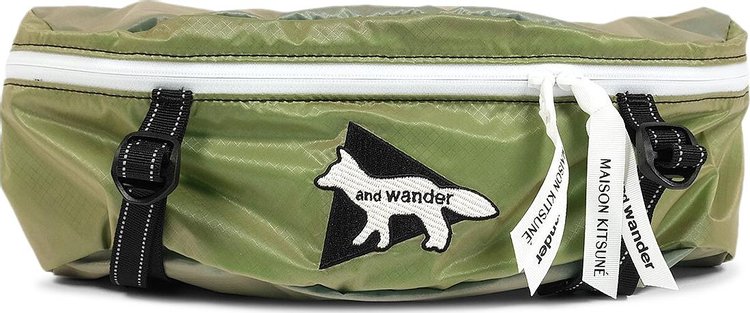 And Wander x Maison Kitsune Sil Waist Bag Green