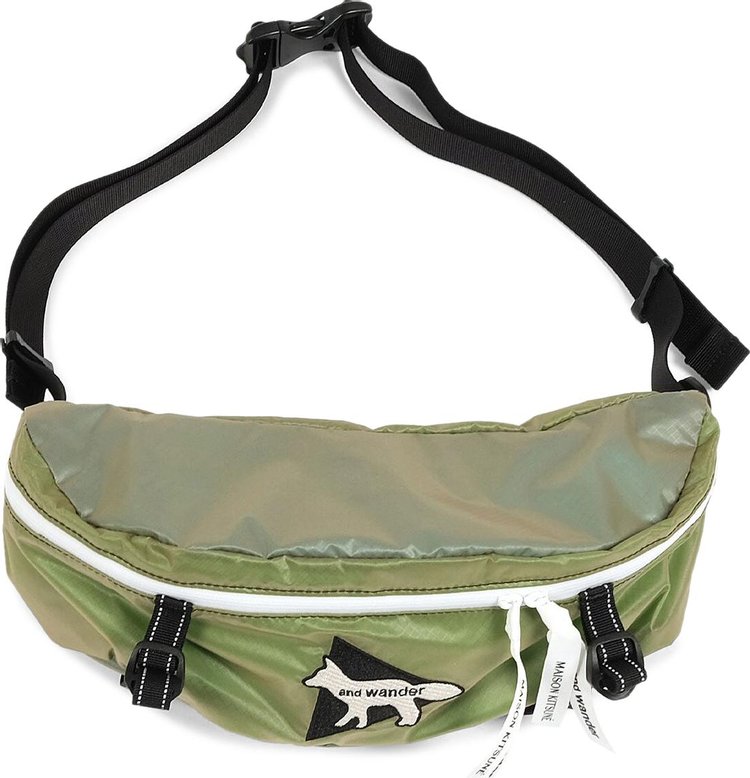 And Wander x Maison Kitsune Sil Waist Bag Green