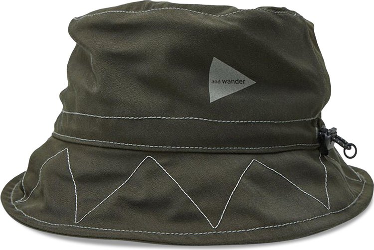 And Wander 6040 Cloth Bucket Hat Khaki