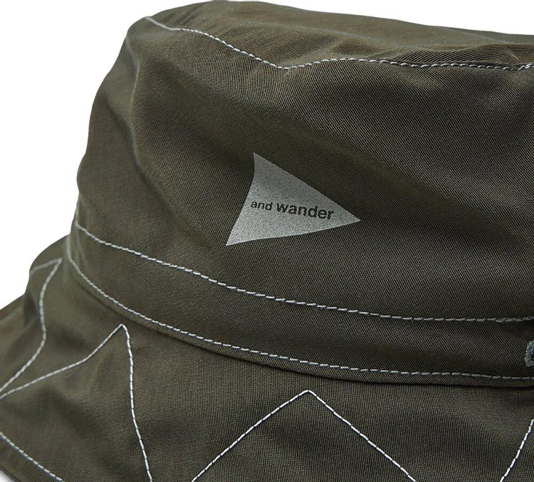 And Wander 6040 Cloth Bucket Hat Khaki