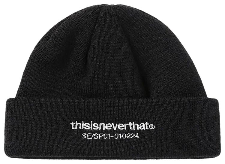 thisisneverthat T Logo Short Beanie Black