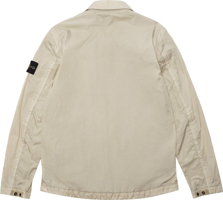 Stone Island Compass Patch Collared Zip Up Jacket Plaster