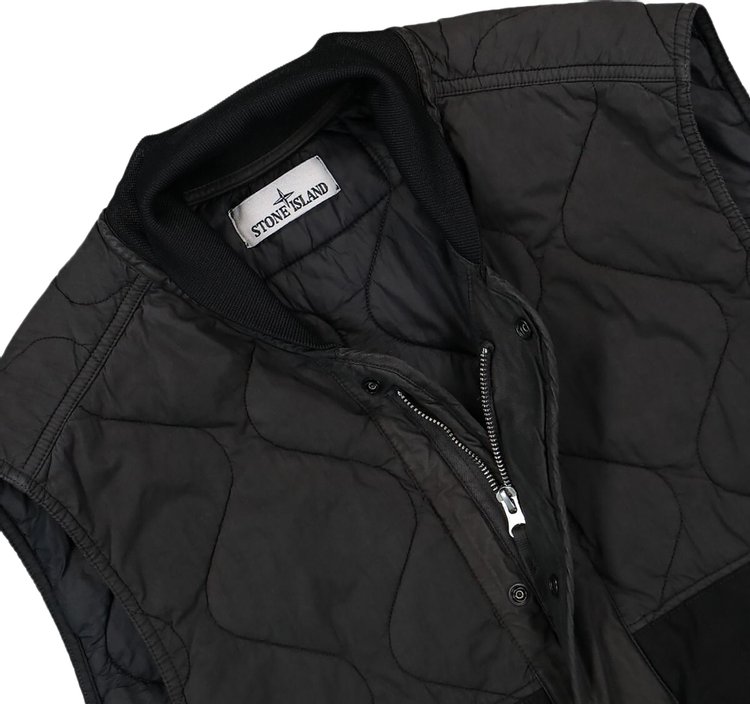 Stone Island Compass Patch Quilted Gilet Lead Grey