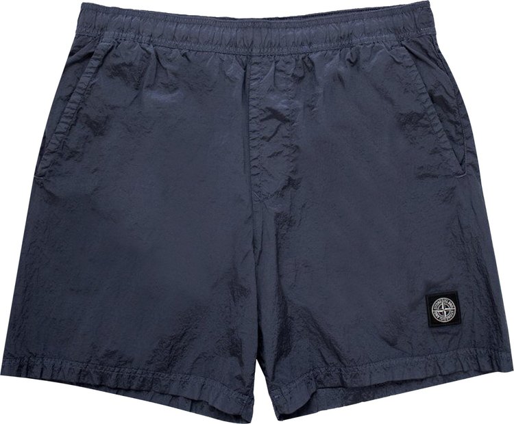 Stone Island Compass Motif Swim Shorts Lead Grey