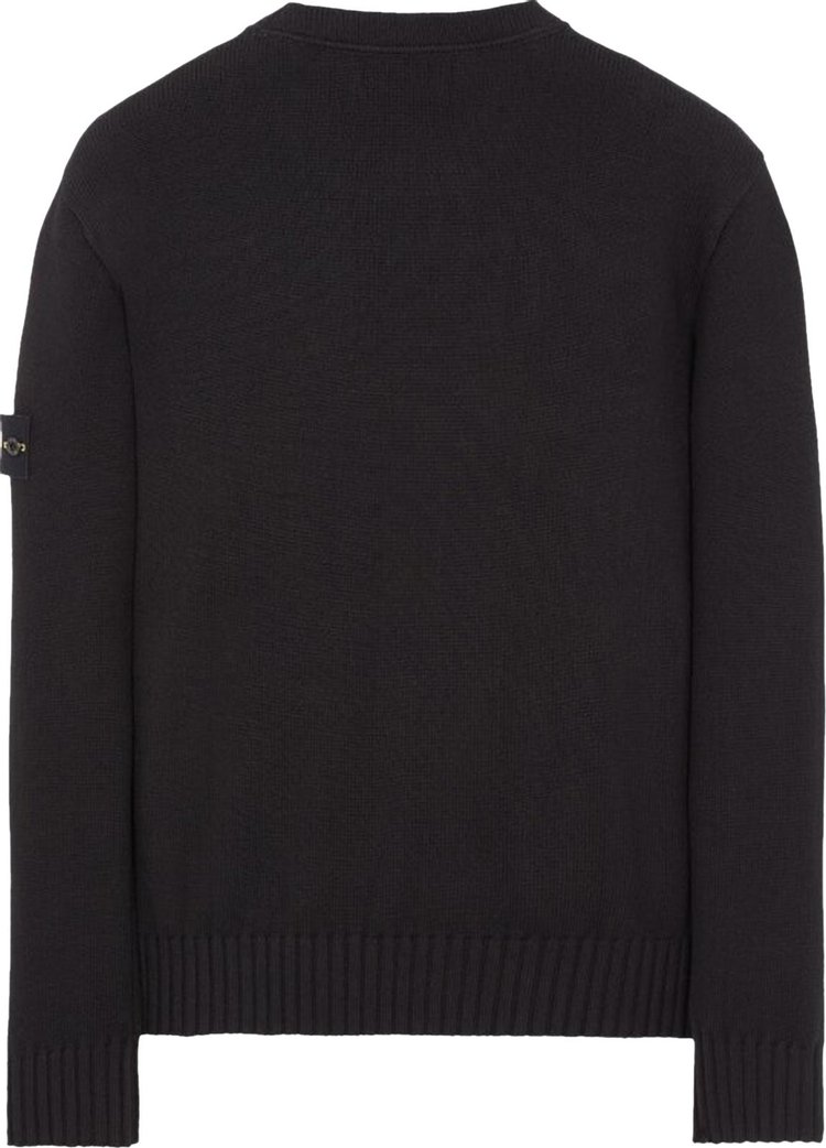 Stone Island Logo Patch Crewneck Jumper Black