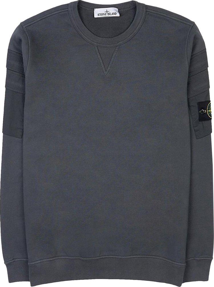 Stone Island Sleeve Pockets Crewneck Lead Grey