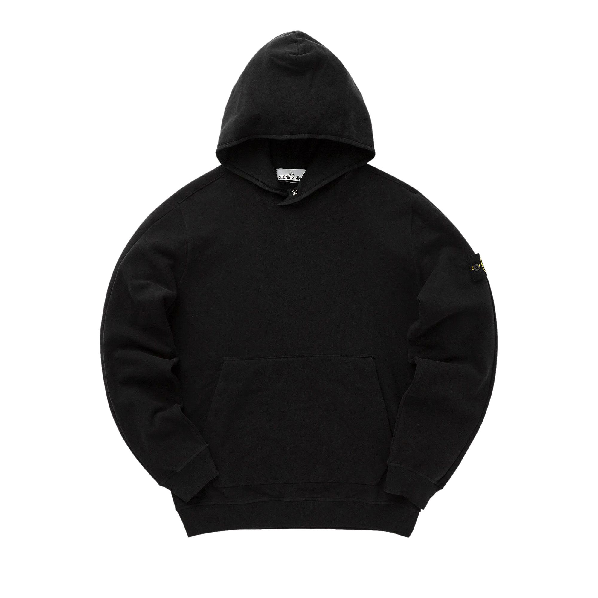 Size m Stone Island Logo Patch Hoodie Black