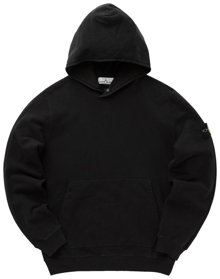 Stone Island Logo Patch Hoodie Black