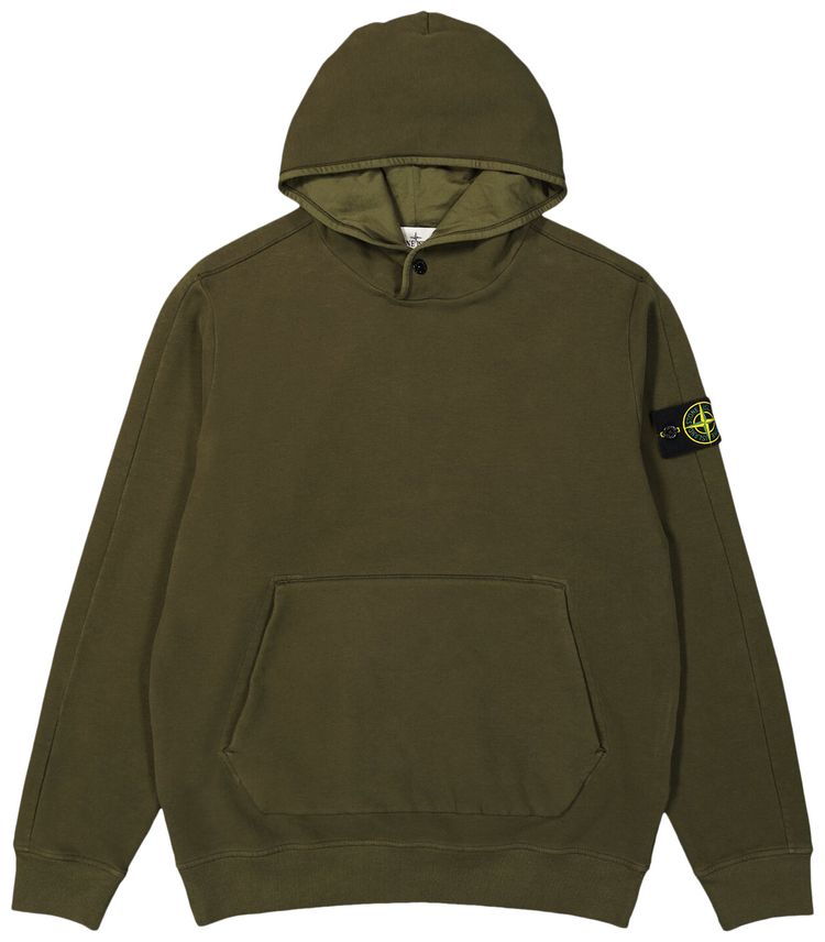 Stone Island Logo Patch Hoodie Olive