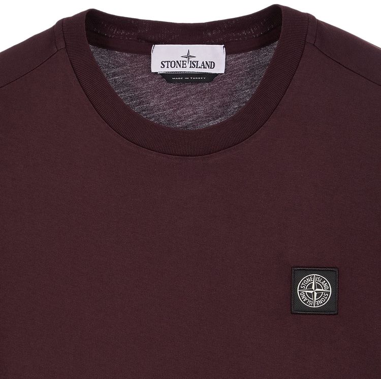 Stone Island Patch Short Sleeve T Shirt Dark Burgundy