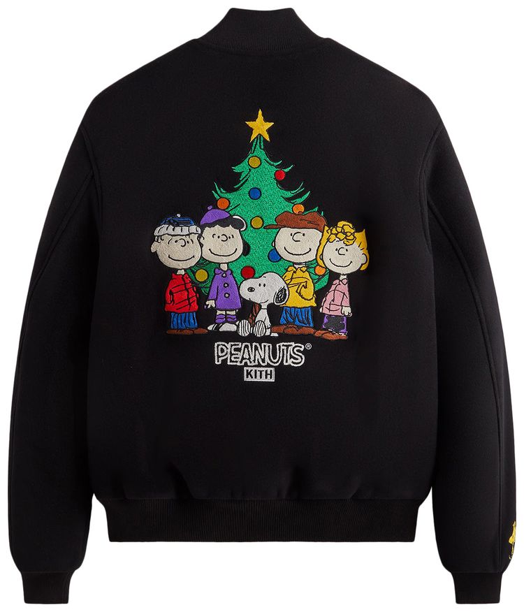 Kith For Peanuts Varsity Jacket Black