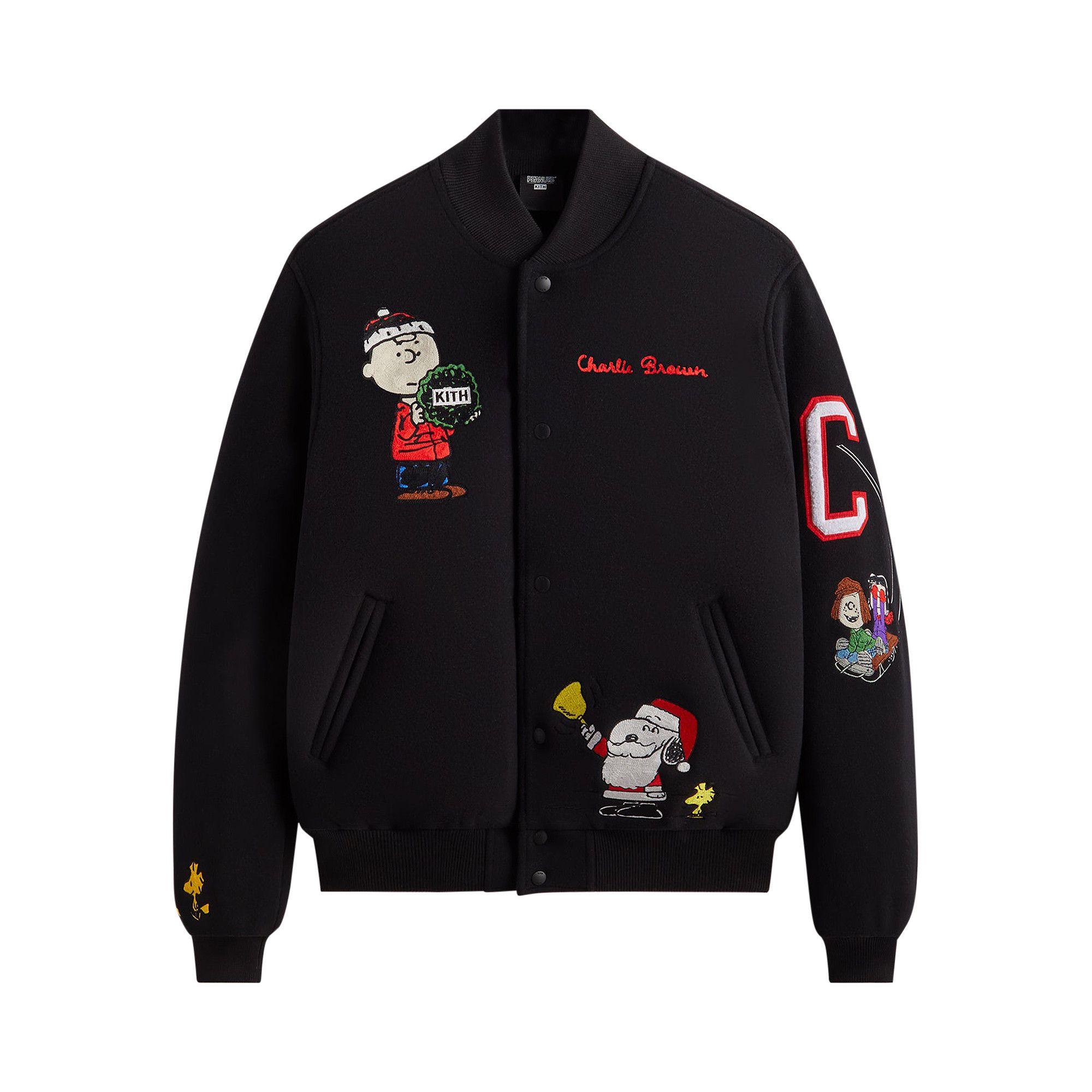 Kith SNOOPY Bomber Jacket スヌーピー ジャケット Kith for Peanuts Satin Bomber Jacket - Black – Kith Europe