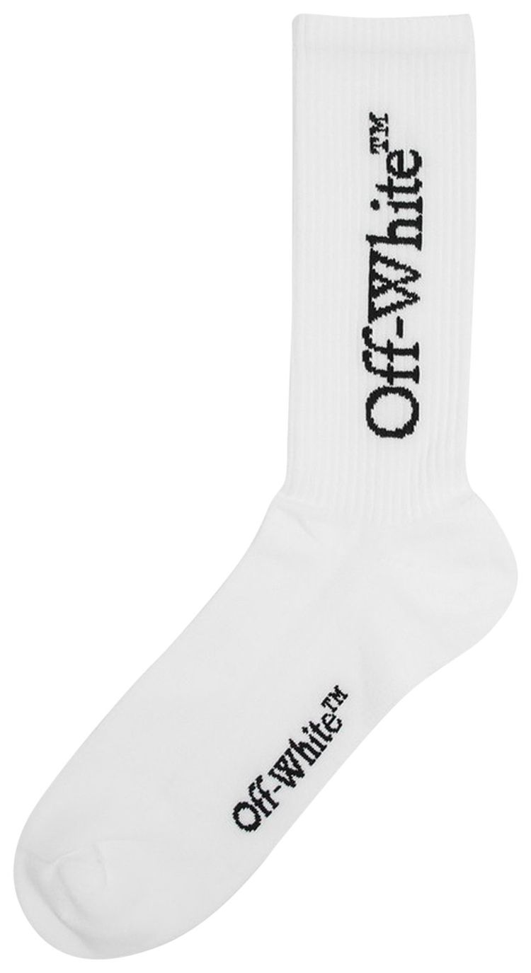 Off White Mid Bookish Calf Socks White
