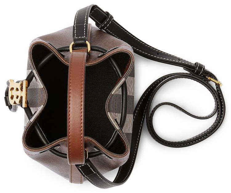 Burberry Mini TB Bucket Bag Dark Birch Brown
