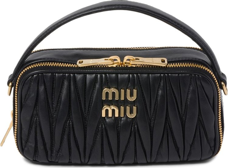 Miu Miu Matelassé Bandoliera Handbag 'Black'