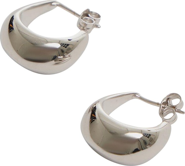 Lemaire Curved Mini Drop Earrings Silver