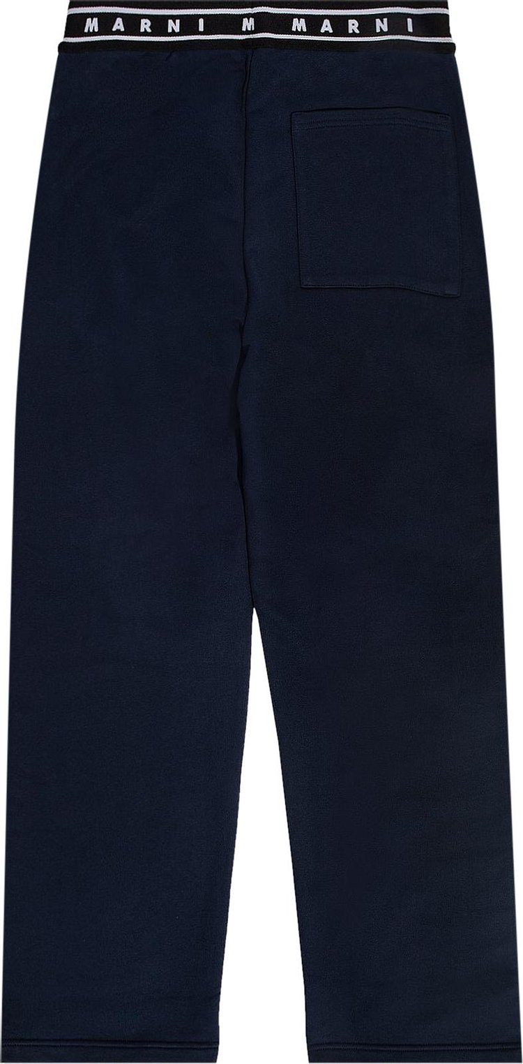 Marni Logo Sweatpants Blue Kyanite