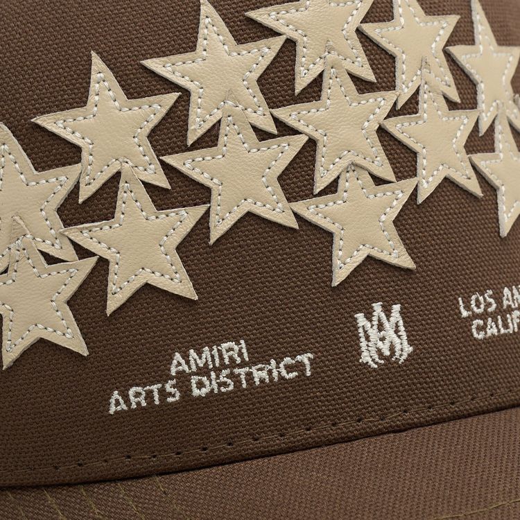 Amiri Leather Star Trucker Brown