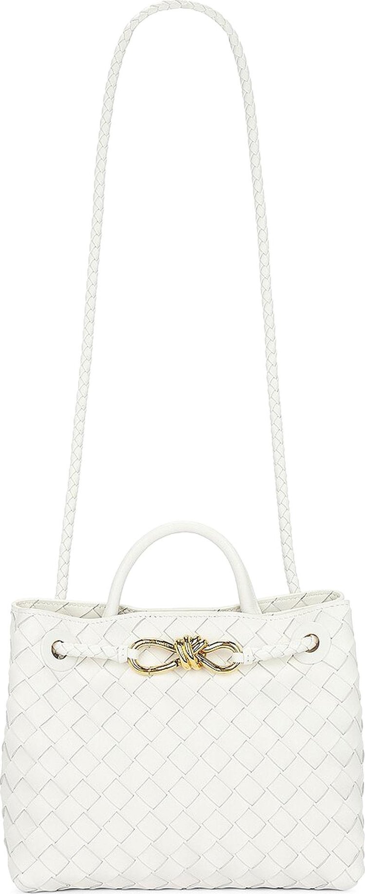 Bottega Veneta Small Andiamo Bag WhiteMedium Brass