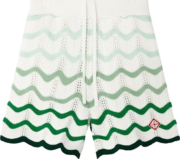 Casablanca Gradient Wave Texture Shorts 'Green/White'